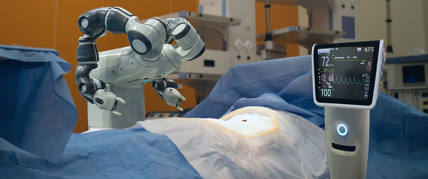 interior of a surgerical suite with medical devices