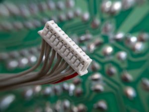 Closeup view of a cable. 