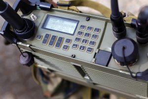 Modern military radio station control panel.
