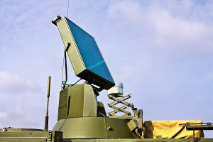 Military radar antenna technology on a rotating platform 